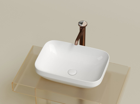 Умывальник чаша накладная прямоугольная Ceramicanova Element 500*359*145мм, белый, CN6055