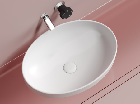 Умывальник чаша накладная овальная Ceramicanova Element 502*363*145мм, белый матовый, CN6056MW