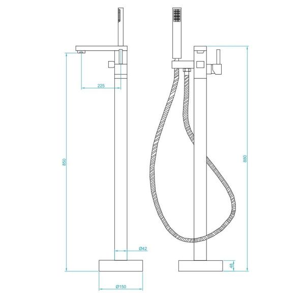 Смеситель напольный RGW SP-350B 511405350-04 черный