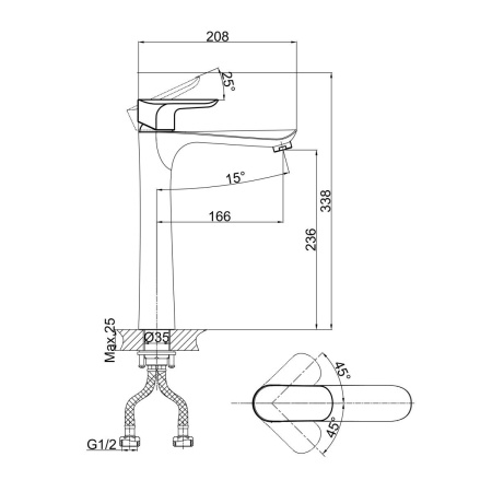 Смеситель для раковины D&K Venice DA1032001, хром
