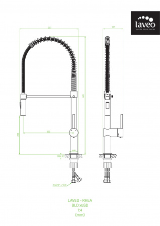 Смеситель для кухонной мойки Laveo Rhea BLD_76SD черный