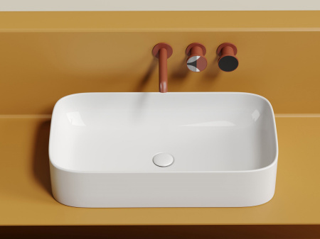 Умывальник чаша накладная прямоугольная Ceramicanova Element 705*380*150мм, белый, CN6054
