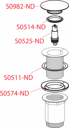 Донный клапан сифона для умывальника AlcaPlast A395