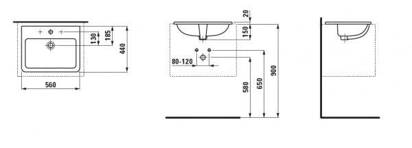 Умывальник Laufen Pro S 8189634001081 56x44