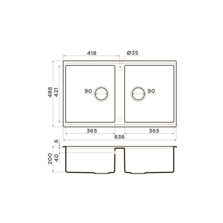 Кухонная мойка Omoikiri Kitagawa 83-2-U-WH Artceramic/белый 4993809