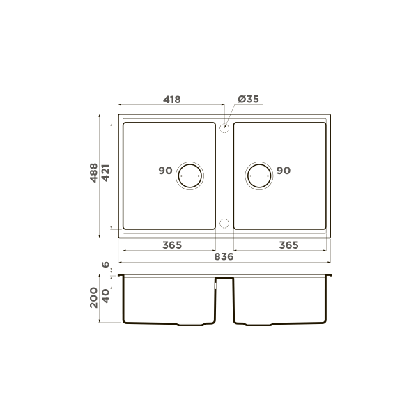 Кухонная мойка Omoikiri Kitagawa 83-2-U-WH Artceramic/белый 4993809