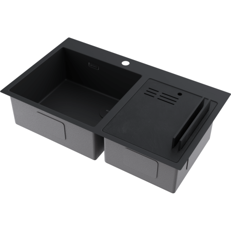 Кухонная мойка Omoikiri Akisame 86-2 Side-GB нерж. сталь/графит 4997047