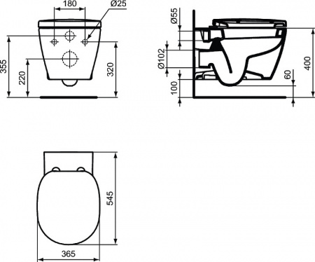 Комплект Ideal Standard Connect W220101 с сиденьем микролифт