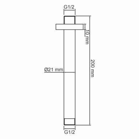 Потолочный излив для душа Wasserkraft A233