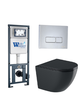 Комплект инсталляции с унитазом Weltwasser MARBERG 410 + MERZBACH 041 XL MT-BL + MAR 410 SE