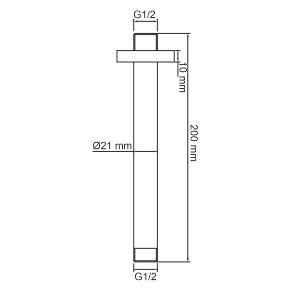 Потолочный излив для душа Wasserkraft A234