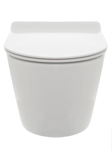 AQM2002 Унитаз подвесной с сиденьем SoftClose, технология смыва Rimless, скрытый крепеж. 490x370x360