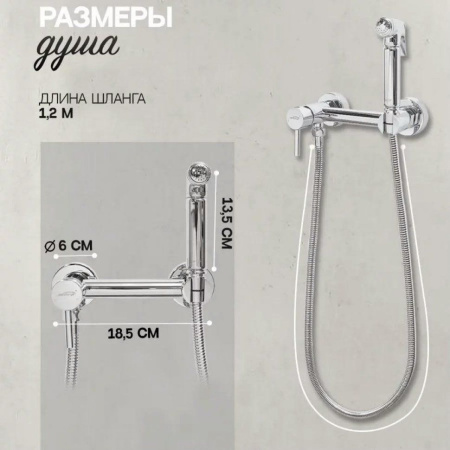 Смеситель с гигиеническим душем Hansberge H0099 Хром