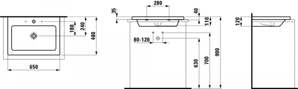 Умывальник Laufen Living 8164320001081 65x48x12