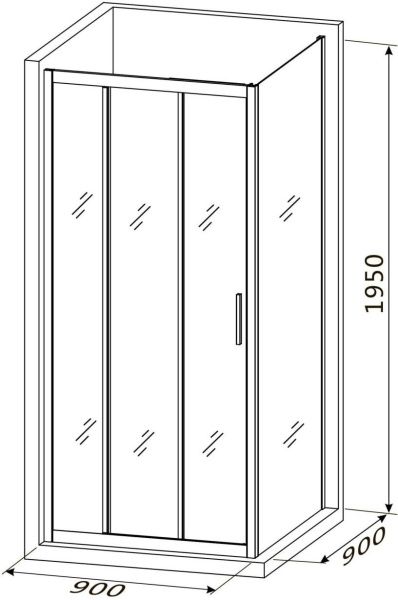 Душевой уголок Roxen Prima 55030-90 (90х90) стекла прозрачные/профиль хром
