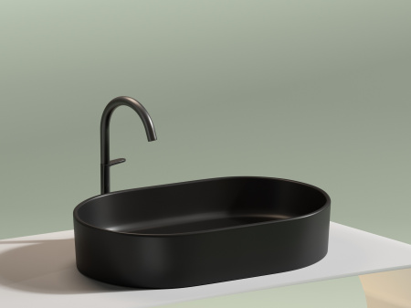 Умывальник чаша накладная овальная Ceramicanova Element 608*385*122мм, Черный матовый, CN6048MB