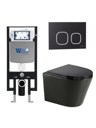 Комплект инсталляции с унитазом Weltwasser AMBERG 497 + SALZBACH 043 GL-BL + AMBERG RD-BL