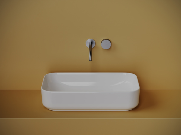 Умывальник чаша накладная прямоугольная Ceramicanova Element 605*375*145мм, Белый, CN5044