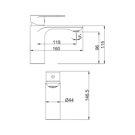 Смеситель для раковины FASHUN A1085-7, чёрный