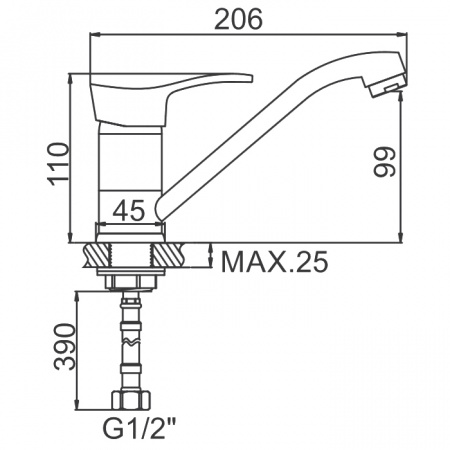 Смеситель для мойки Ledeme H14 L4514-2