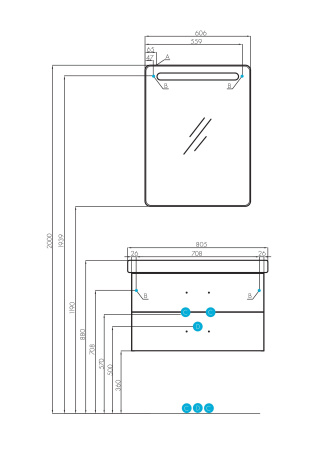 Тумба под раковину AQUATON Америна 80 белый 1A137701AM010