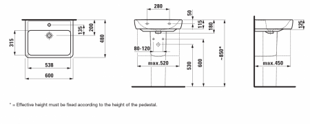 Умывальник Laufen Pro A 8189520001091 60x48x11