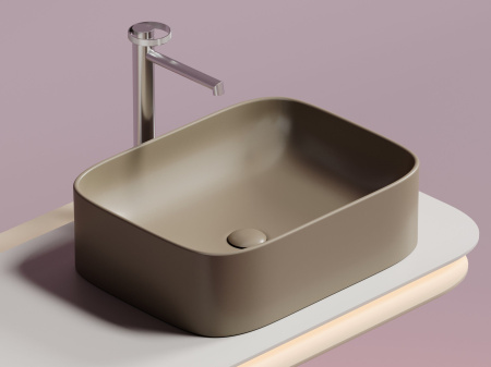 Умывальник чаша накладная прямоугольная Ceramicanova Element 505*380*150мм, капучино матовый, CN6052MC