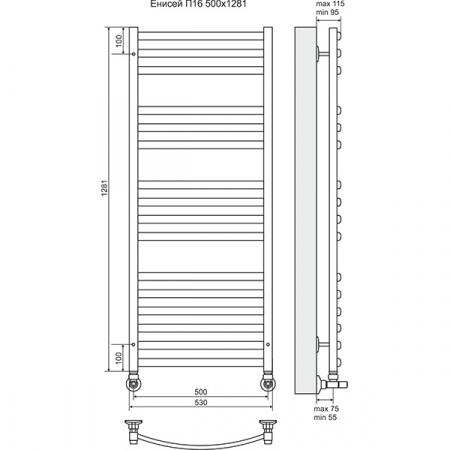 Полотенцесушитель Terminus Енисей П16 500х1281