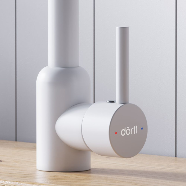 D3007033 Logic Кухонный смеситель Dorff поворотный, белый