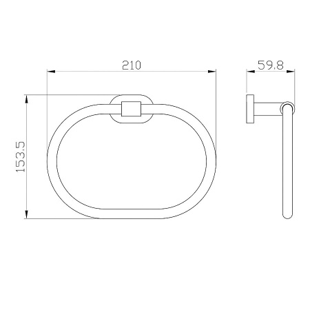 Кольцо для полотенец WONZON & WOGHAND, Глянцевое золото (WW-8423-LG)