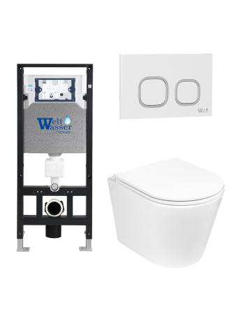 Комплект инсталляции с унитазом Weltwasser AMBERG 506 + SALZBACH 043 GL-WT + AMBERG RD-WT