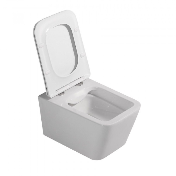 Комплект подвесной унитаз ABBER Rechteck AC1201 белый с инсталляцией AC0105 и кнопкой AC0121MMG золото матовое