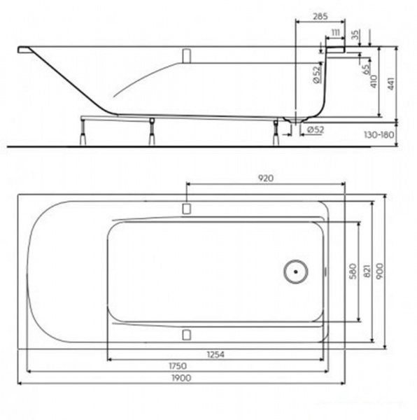 Акриловая ванна Kolo Comfort Plus XWP1490000 190х90