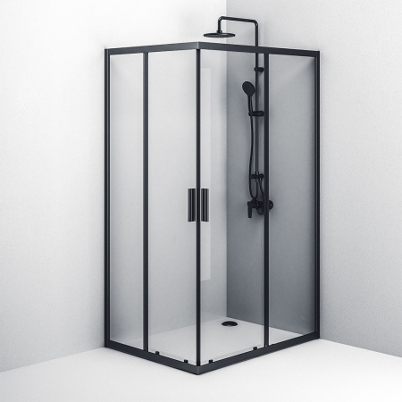 W93G-404-120290-BT Gem S Twin Slide Душевое ограждение AM.PM 120x90, профиль черный мат