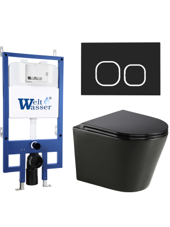 Комплект инсталляции с унитазом Weltwasser BAMBERG 545 + SALZBACH 043 MT-BL + BAMBERG BL