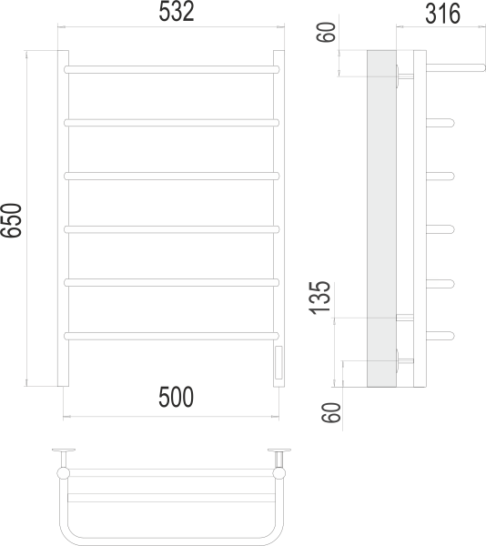 TERMINUS Полка П6 500х650 электро