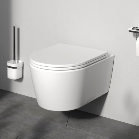 C8F1700MWSC Func подвесной унитаз 49 см FlashClean с сиденьем микролифт, бел мат