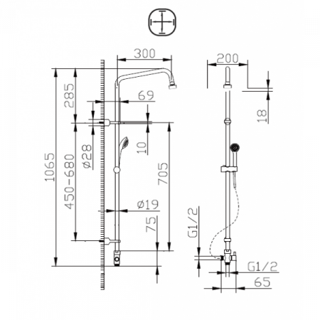 Душевая система Bravat Fit D283CP-2A