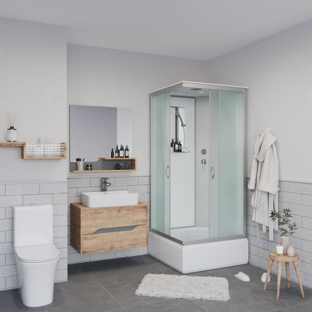 Душевая кабина Niagara Classic NG-2507-14BKTG (80х80х210) высокий поддон(40см),стекло тонированное