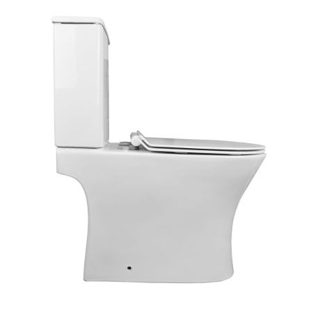 Унитаз напольный Azario FRETTA ROUND N 340х650х770 безободковый, c быстросьемным сиденьем микролифт (AZ-1038A)