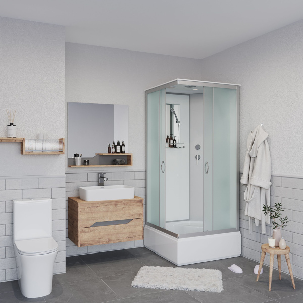 Душевая кабина Niagara Classic NG-2507-14BKTG (80х80х210) высокий поддон(40см),стекло тонированное