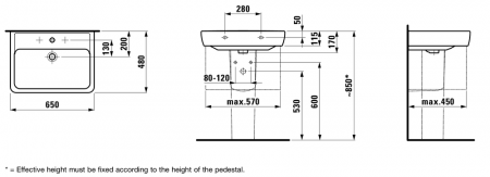 Умывальник Laufen Pro A 8189530001091 65x48x11