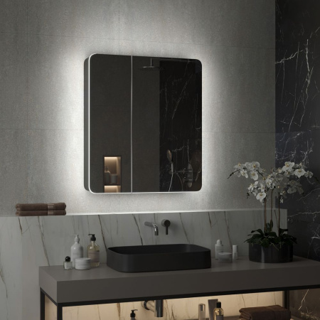 Зеркало-шкаф Reflexion Black LED 760х850 RF2002BL