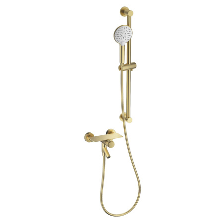 Смеситель для ванны с душевым гарнитуром WONZON & WOGHAND, Брашированное золото (WW-FE05L222-BG)