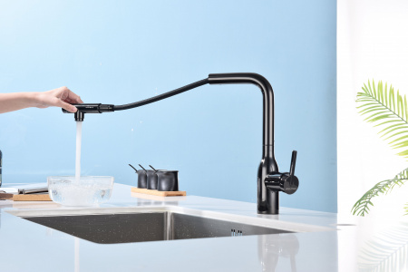 Смеситель для кухни Paulmark VIPER Vi213105-GB, глянцевый черный