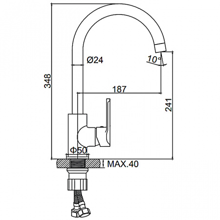 Смеситель для мойки Ledeme L4066