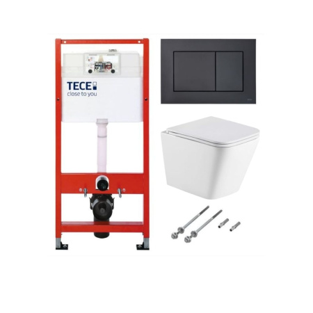 Комплект инсталляции TECEbase kit 9400414(9400407) c кнопкой и унитазом WeltWasser WW GELBACH 043 GL-WT