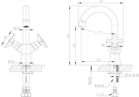 Смеситель для раковины Bravat Summer Rain F177111C-1, хром