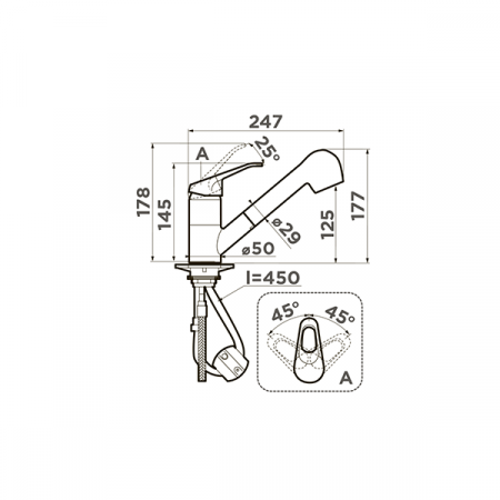 Смеситель для мойки Omoikiri Takayama-S OTA-CR-40