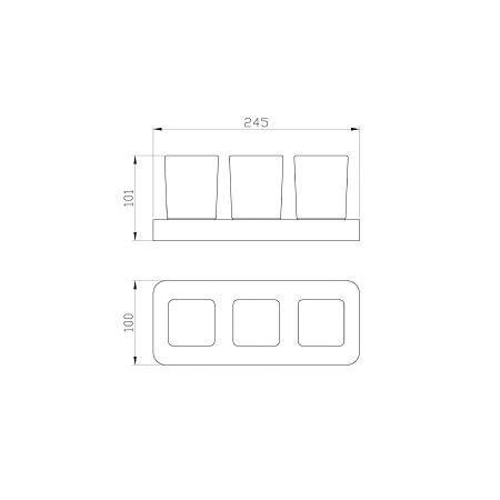Три стакана для зубных щеток с держателем WONZON & WOGHAND, Хром (WW-8338)